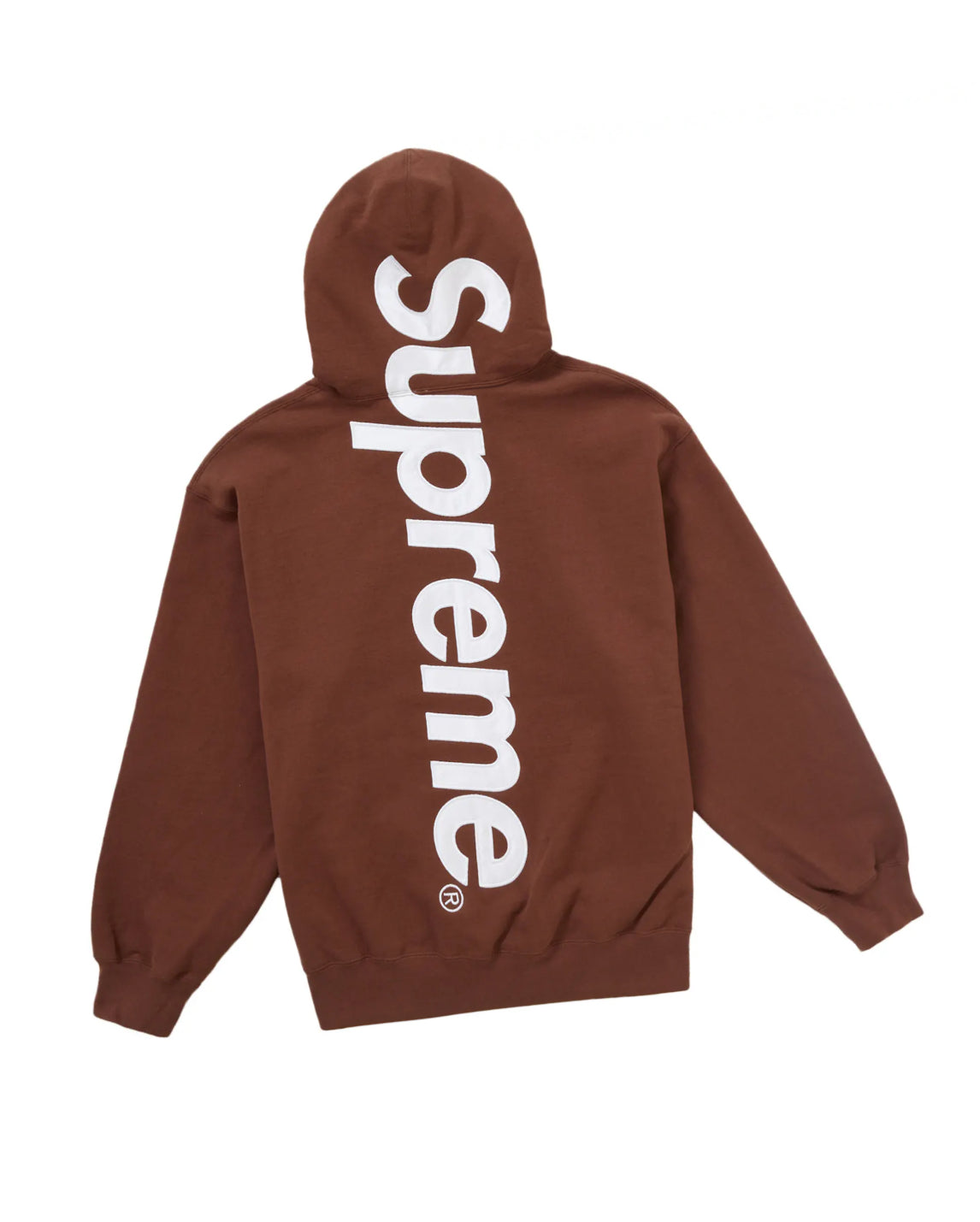 •SATIN APPLIQUE HOODED SWEATSHIRT